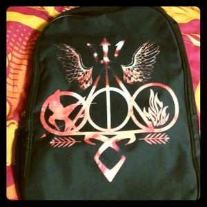 A backpack of book symbols